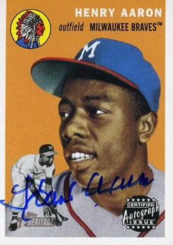 2003 Topps Heritage - Real One Autographs #RO-HA Hank Aaron Front