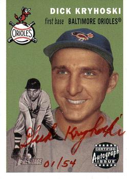 2003 Topps Heritage - Real One Autographs Red Ink #RO-DK Dick Kryhoski Front