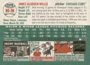 2003 Topps Heritage - Real One Autographs Red Ink #RO-JW Jim Willis Back