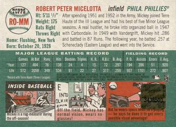 2003 Topps Heritage - Real One Autographs Red Ink #RO-MM Mickey Micelotta Back