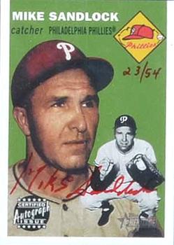 2003 Topps Heritage - Real One Autographs Red Ink #RO-MS Mike Sandlock Front