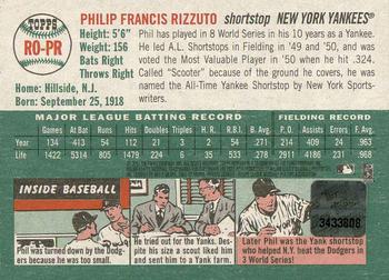 2003 Topps Heritage - Real One Autographs Red Ink #RO-PR Phil Rizzuto Back