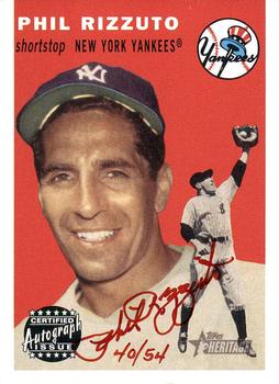 2003 Topps Heritage - Real One Autographs Red Ink #RO-PR Phil Rizzuto Front