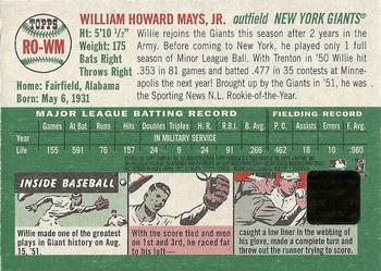 2003 Topps Heritage - Real One Autographs Red Ink #RO-WM Willie Mays Back