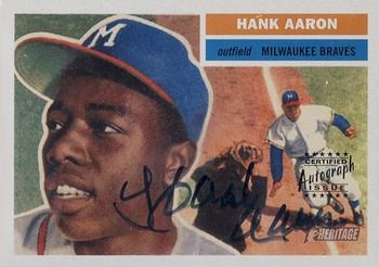 2005 Topps Heritage - Real One Autographs #RO-HA Hank Aaron Front