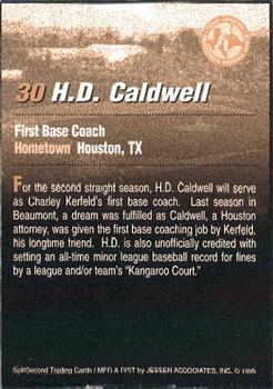 1995 SplitSecond Abilene Prairie Dogs #5 H. D. Caldwell Back