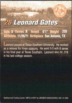 1995 SplitSecond Abilene Prairie Dogs #9 Leonard Gates Back