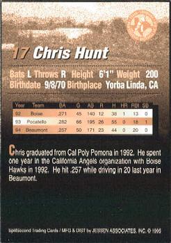 1995 SplitSecond Abilene Prairie Dogs #12 Chris Hunt Back