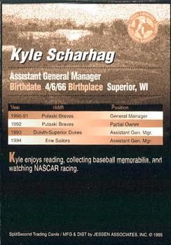 1995 SplitSecond Abilene Prairie Dogs #22 Kyle Scharhag Back