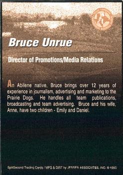 1995 SplitSecond Abilene Prairie Dogs #26 Bruce Unrue Back