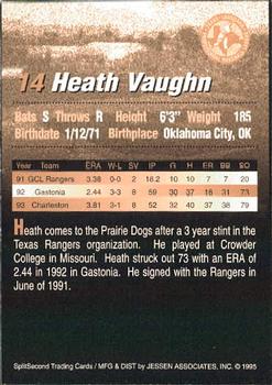 1995 SplitSecond Abilene Prairie Dogs #27 Heath Vaughn Back