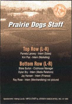 1995 SplitSecond Abilene Prairie Dogs #29 95 Abilene Staff Back