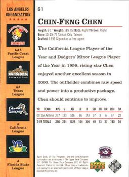 2001 SP Top Prospects #61 Chin-Feng Chen Back