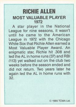 1985 TCMA Most Valuable Players American League #NNO Richie Allen Back
