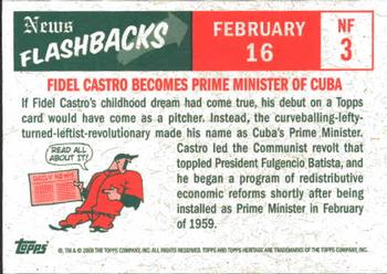 2008 Topps Heritage - News Flashbacks #NF3 Fidel Castro Becomes Prime Minister of Cuba Back