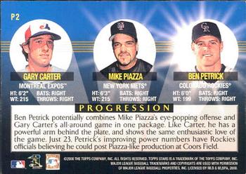 2000 Topps Stars - Progression #P2 Gary Carter / Mike Piazza / Ben Petrick  Back