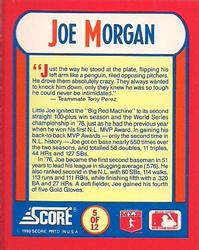 1990 Score Rising Stars - The MVPs #5 Joe Morgan Back