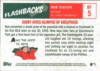 2008 Topps Heritage - Baseball Flashbacks #BF5 Bob Gibson Back