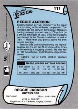 1989 Pacific Legends II #111 Reggie Jackson Back