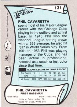 1989 Pacific Legends II #131 Phil Cavarretta Back