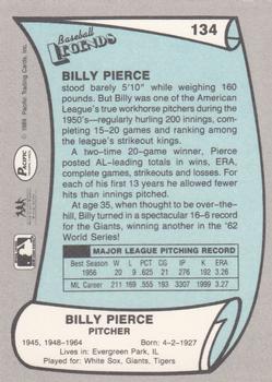 1989 Pacific Legends II #134 Billy Pierce Back