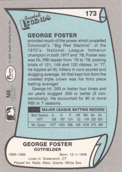1989 Pacific Legends II #173 George Foster Back