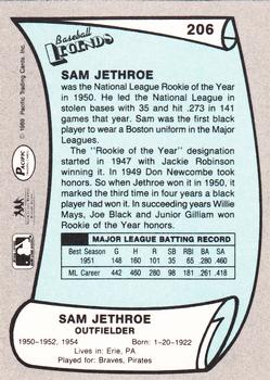 1989 Pacific Legends II #206 Sam Jethroe Back