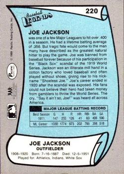 1989 Pacific Legends II #220 Joe Jackson Back