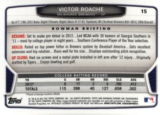2013 Bowman Chrome Mini #15 Victor Roache Back