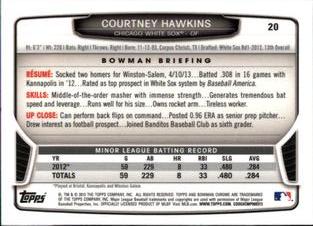 2013 Bowman Chrome Mini #20 Courtney Hawkins Back