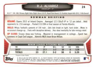 2013 Bowman Chrome Mini #24 R.J. Alvarez Back