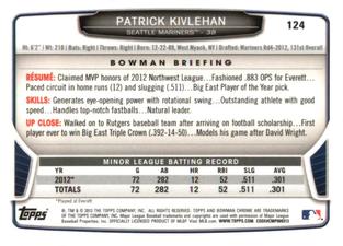 2013 Bowman Chrome Mini #124 Patrick Kivlehan Back