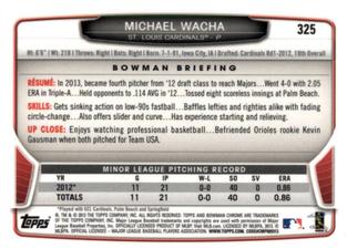 2013 Bowman Chrome Mini #325 Michael Wacha Back