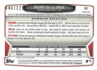 2013 Bowman Chrome Mini - Refractors #22 Keury de la Cruz Back