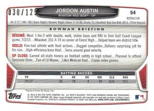 2013 Bowman Chrome Mini - Refractors #54 Jordon Austin Back
