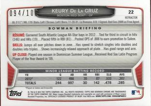 2013 Bowman Chrome Mini - X-fractors #22 Keury de la Cruz Back