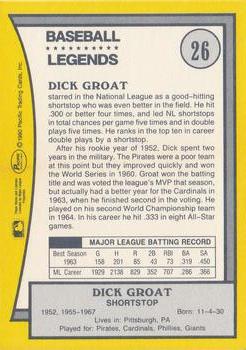 1990 Pacific Legends #26 Dick Groat Back