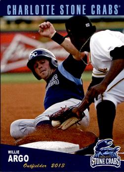 2013 Grandstand Charlotte Stone Crabs #1 Willie Argo Front