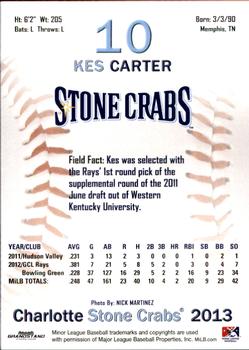 2013 Grandstand Charlotte Stone Crabs #6 Kes Carter Back