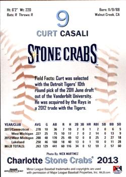 2013 Grandstand Charlotte Stone Crabs #7 Curt Casali Back