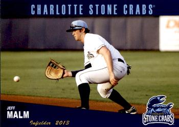 2013 Grandstand Charlotte Stone Crabs #18 Jeff Malm Front