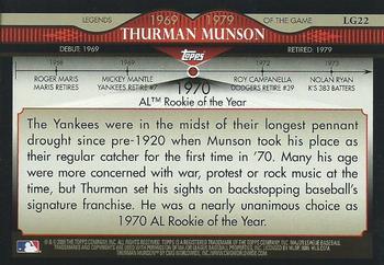 2009 Topps - Legends of the Game #LG22 Thurman Munson Back