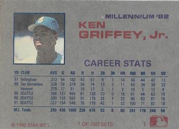 1992 Star Millennium #1 Ken Griffey Jr. Back