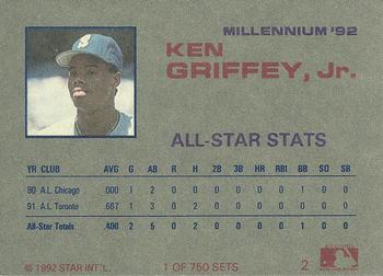 1992 Star Millennium #2 Ken Griffey Jr. Back