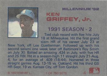 1992 Star Millennium #4 Ken Griffey Jr. Back