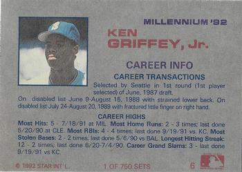 1992 Star Millennium #6 Ken Griffey Jr. Back