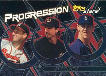 2001 Topps Stars - Progression #P8 Warren Spahn / Randy Johnson / Ryan Anderson Front