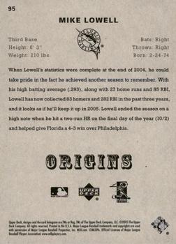 2005 UD Origins - UD Promos #95 Mike Lowell Back