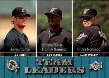 2009 Upper Deck #442 Jorge Cantu / Hanley Ramirez / Ricky Nolasco Front