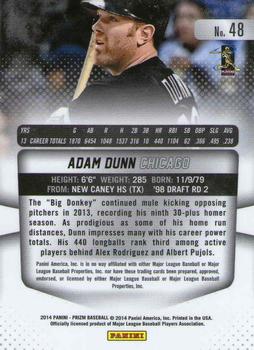 2014 Panini Prizm #48 Adam Dunn Back